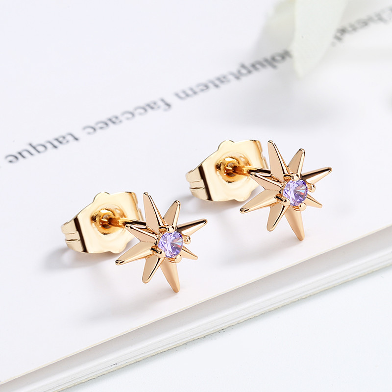 CZ  Irregular Star Stud Earrings