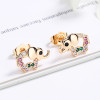 High Quality | Cute Elephant Cubic Zirconia Earrings | 18K Gold Plated Stud Earrings | For Women Jewelry