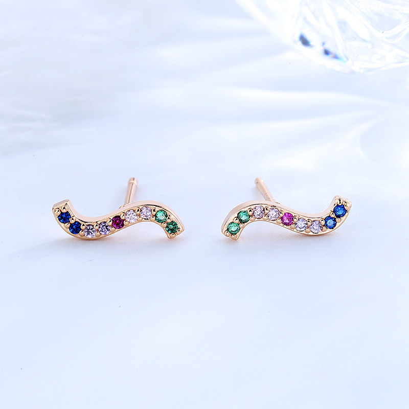 CZ Monarch Butterfly Stud Earrings 