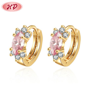 Fashion 18K Gold Plated Brass | Tiny Women Huggies Earrings | Micro Pave Cubic Zirconia Earrings Jewelry