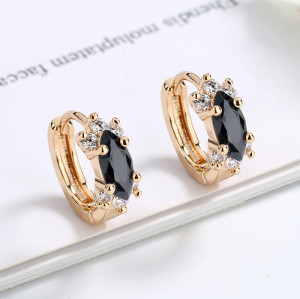 Fashion 18K Gold Plated Brass | Tiny Women Huggies Earrings | Micro Pave Cubic Zirconia Earrings Jewelry