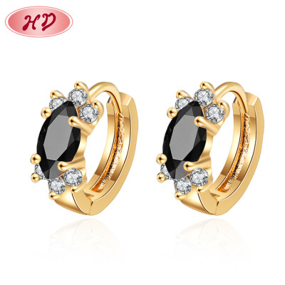 Moda 18k latón dorado | pendientes de Tiny Women Huggies | joyas de pendientes de Zirconia micro Pave Cubic