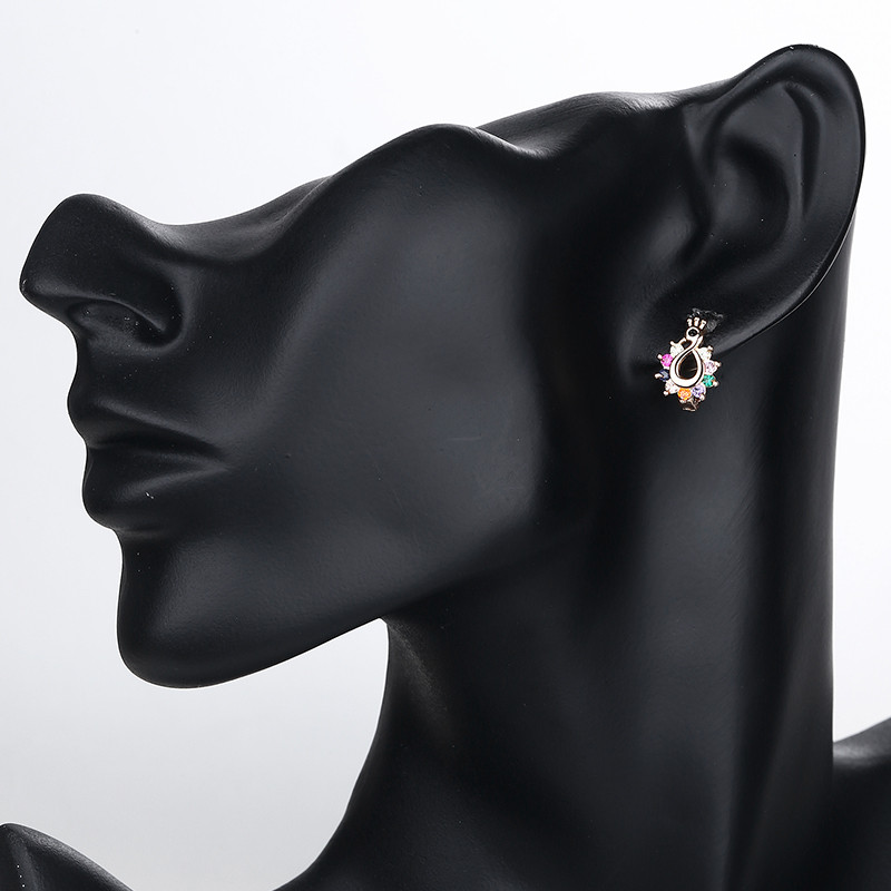 CZ Monarch Butterfly Stud Earrings 