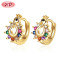 Wholesale Colorful | Women 18K Gold Earring Huggies Jewelry | For Peacock Shaped Cubic Zirconia