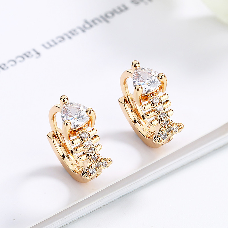 CZ Monarch Butterfly Stud Earrings 