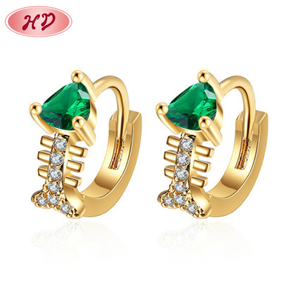 2023 Women Fine Fish Bone Huggies Earrings | Colorful Bridal Luxury Original Earrings |Fashion 18K Gold Plated Zircon Jewelry