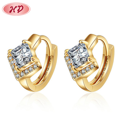2023 Fine | Irregular Geometry Zircon Brass | Gold Plated18K | Huggies Earrings For Women