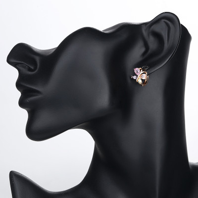Luxury Cute Colorful | Zircon Butterfly Earrings | 18K Gold Fashion Huggies Earring | Loop For Women