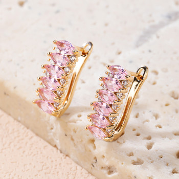 Wholesale Jhumka | Earrings Classic Colored Zircon Jewelry | Hypoallergenic Huggies Earring | For Women
