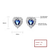 Fashion Minimalist | Blue Aaa Cubic Zirconia | Sterling 925 Silver Heart-Shaped Women Stud Earrings