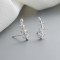 Hot Sale |Bulk Sterling Silver Needle Agate |Womens Silver Simple Leaf Stud Cute Earrings For Girls