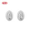 2023 Religion Aaa Cubic Zirconia | Sliver Plated S925 Sterling Silver Carved Stud Earring Finding |Stud Earrings With Backs Silver