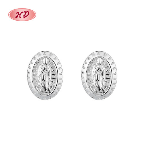 2023 Religion Aaa Cubic Zirconia | Sliver Plated S925 Sterling Silver Carved |Stud Earring Finding |Stud Earrings With Backs Silver
