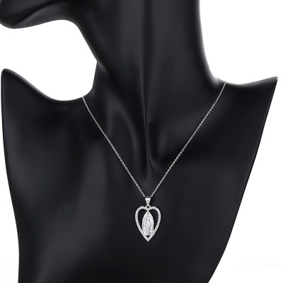 2023 Adjustable Long Chain | Dainty Love Heart Shape Carve | Aaa Cubic Zirconia Cross The Necklace | Silver Choker 925