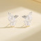 Cute Animals | Aaa Cubic Zirconia 925 Silver | Double Layered Butterfly Stud Earring | Fashion Latest Trends Earrings
