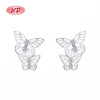 Cute Animals | Aaa Cubic Zirconia 925 Silver | Double Layered Butterfly Stud Earring | Fashion Latest Trends Earrings