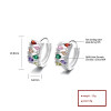 Free Shipping | Fine Silver Plated | Red Cubic Zirconia 925 Sterling Silver Huggies Earrings | For Women Girls