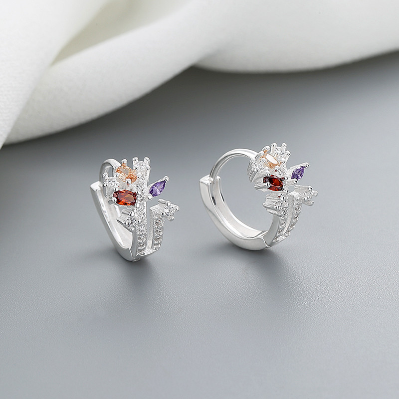 CZ Monarch Butterfly Stud Earrings 