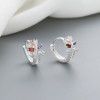 New Style Mini Glitter | Micro Inlay Aaa Cubic Colored Zirconia | 925 Sterling Silver Huggies Earrings Flower