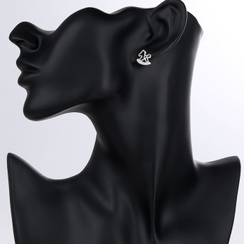 Mini Unicorn | Zircon Jewelry Stud Earrings | In Color Silver Jewelry 925 Sterling Cz | Stud Earrings