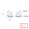 Mini Unicorn | Zircon Jewelry Stud Earrings | In Color Silver Jewelry 925 Sterling Cz | Stud Earrings