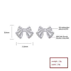 Tendencia Plata de Ley 925 Moderna | Aretes pequeños de mariposa para mujer