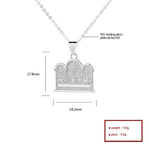 Cadena de moda 2023 | Collar de escultura religiosa Gargantilla Iglesia | Plata 925 Para Unisex