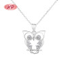 Fashion Blank Customizable | Hip Hop Aaa  Zircon 925 Owl Silver Pendant Necklace