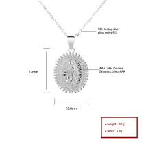 wholesale Aaa Cubic Zirconia Micro Inlay | Religious Sculpture S925 Sterling Silver Necklace