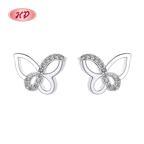 Aretes Mariposa Plata 925 Pendientes de tuerca de plata de ley con mariposa para mujer