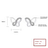 Simplicidad Fina | 925 Zirconia Cúbica | Pendientes de tuerca de plata de ley con mariposa para mujer