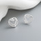 Fashion Women S925 Sterling Silver | Double Layer Minimalism Heart-Shaped Stud Earings