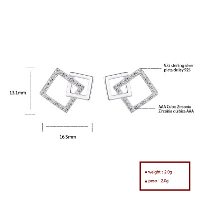 Luxury Geometric Irregularities Precious | Small Aaa Cubic Zirconia Micro Inlay | Stud Earrings Silver 925 2023