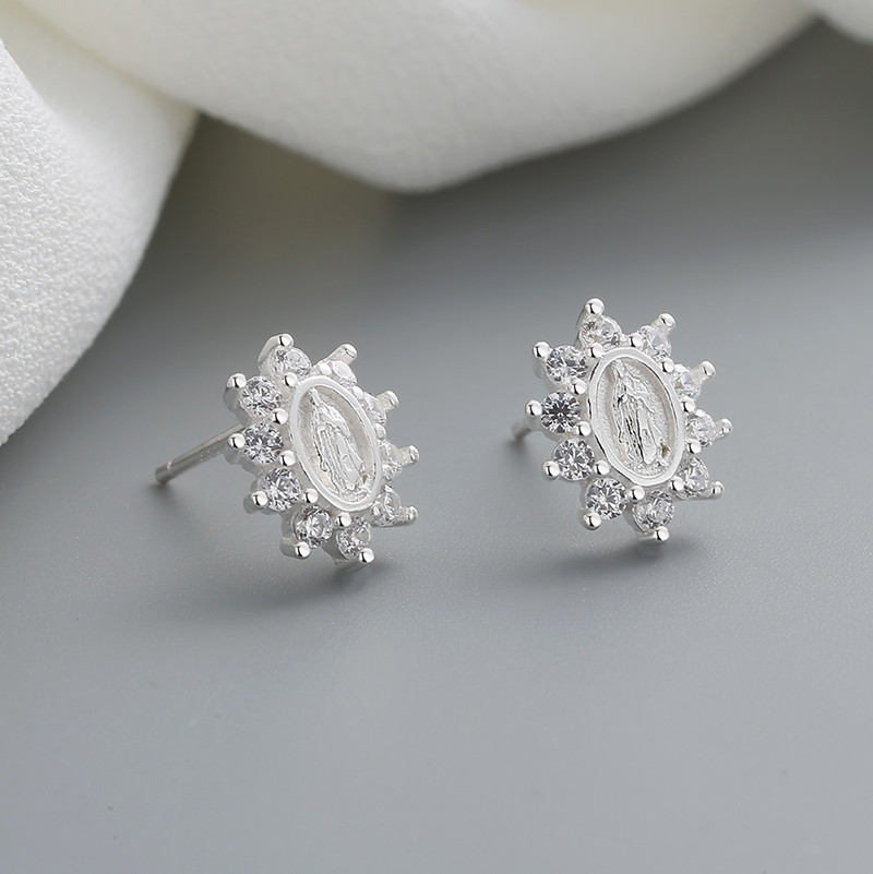 CZ Monarch Butterfly Stud Earrings 