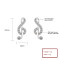 Fashion Musical Note Silver Plated Zircon | Hip Hop Original Silver Sutd Earrings For Women Men Jewelry