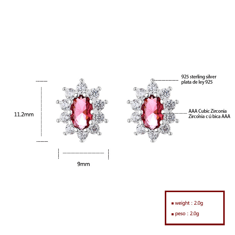 S925 Pendientes de botón de corazón de plata