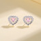 Trend 2023 Tiny Pink Aaa Cubic Zirconia | Heart Stud Earrings Jewelry S925 Sterling Silver