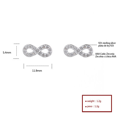 Fashion Women Cubic Zirconia Plated Jewelry | 925 Unlimited Cross Stud Earrings Sterling Silver For Ladies