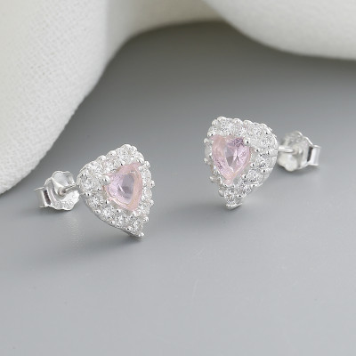 Fashion Earring Jewelry | Sterling 925 Silver Screw Stud Earrings Heart-Shaped For Women