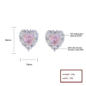 Fashion Earring Jewelry | Sterling 925 Silver Screw Stud Earrings Heart-Shaped For Women