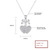 Zirconia cúbica Aaa delicada personalizada | Incrustaciones de plata esterlina Amor doble | Colgante Corazón Sin Cuello Para Madre Niña