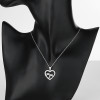 Búho en forma de corazón de cadena larga | Collar chapado en plata de ley 925 | Aaa Cubic Zirconia Zircon Joyas para mujeres