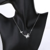 Joyería de Zirconia Cúbica de Moda para Mujer | Collar con colgante de mariposa de plata esterlina para chapado en plata