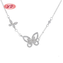 Women Fashionable Cubic Zirconia Jewelry | Sterling Silver Butterfly Pendant Necklace For Silver Plated