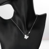 Colgante de plata de venta caliente | Collares de mariposa de cadena larga con inicial de plata esterlina para mujer