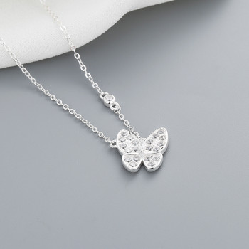 Hot Sale Silver Pendant | Sterling Silver Initial Long Chain Butterfly Necklaces For Women