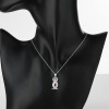 Circón fino de lujo Cz Aaa | Collar de cadena de plata de rubí de búho 925 Sterling para Wome