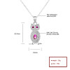 Luxury Fine Cz Aaa Zircon Owl Ruby Silver Chain Necklace 925 Sterling For Women