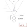 Aaa Cubic Zirconia Sterling Silver S925 Joyería Hip Hop | Colgante de anillo de la Torre Eiffel Collar doble Piedra preciosa de moda