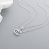 Luxury Aaa Cubic Zirconia | Ladies Silver Plated Pendant | S925 Sterling Silver Cc Double Chain Necklace